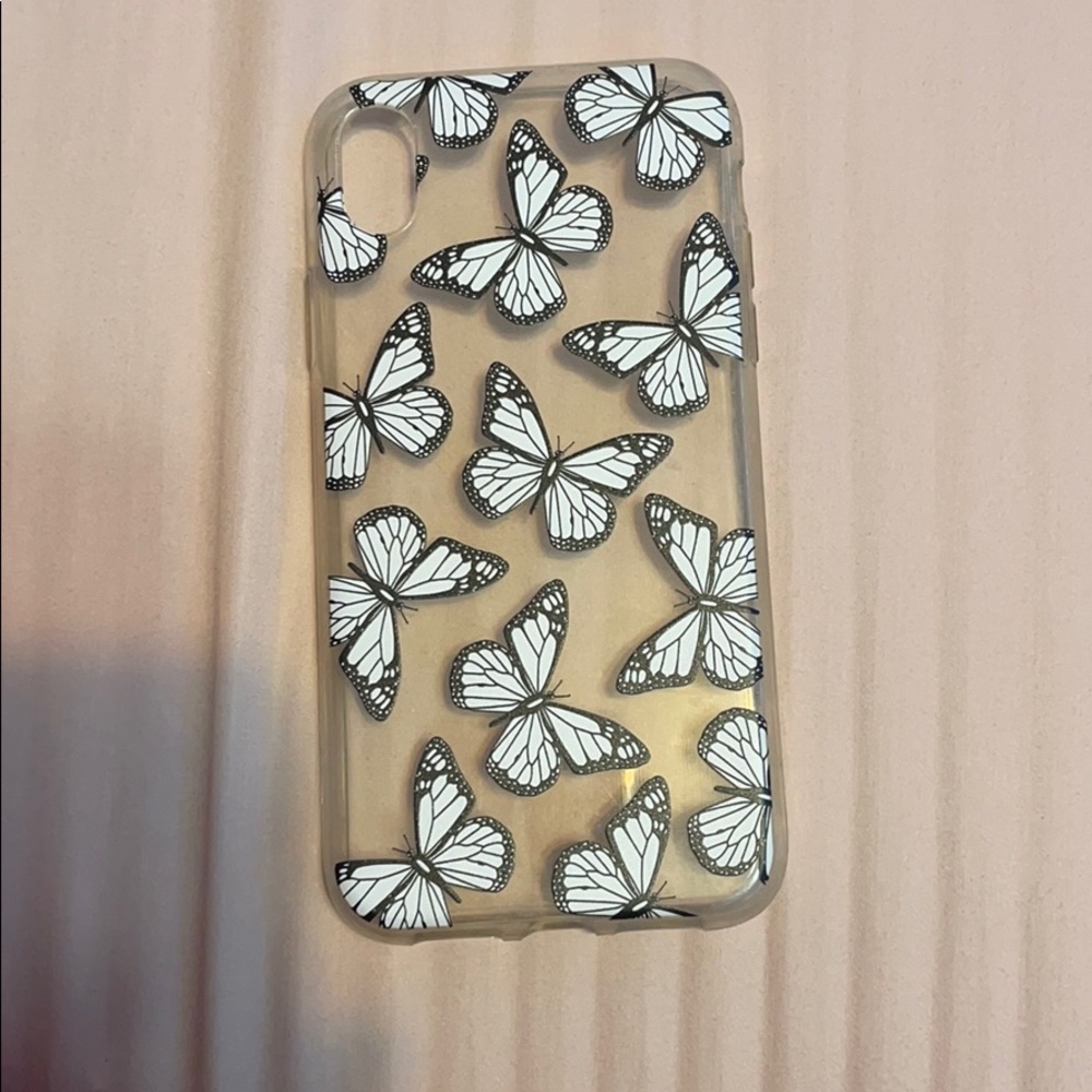 Clear white butterfly iPhone XR case